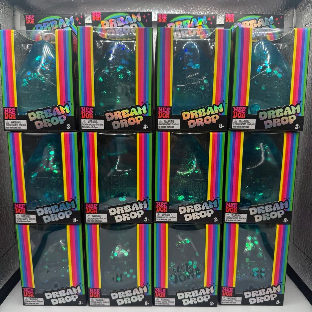 Schylling - NeeDoh Dream Drop: 12 BLUE Pack *100% Authentic* Includes Display